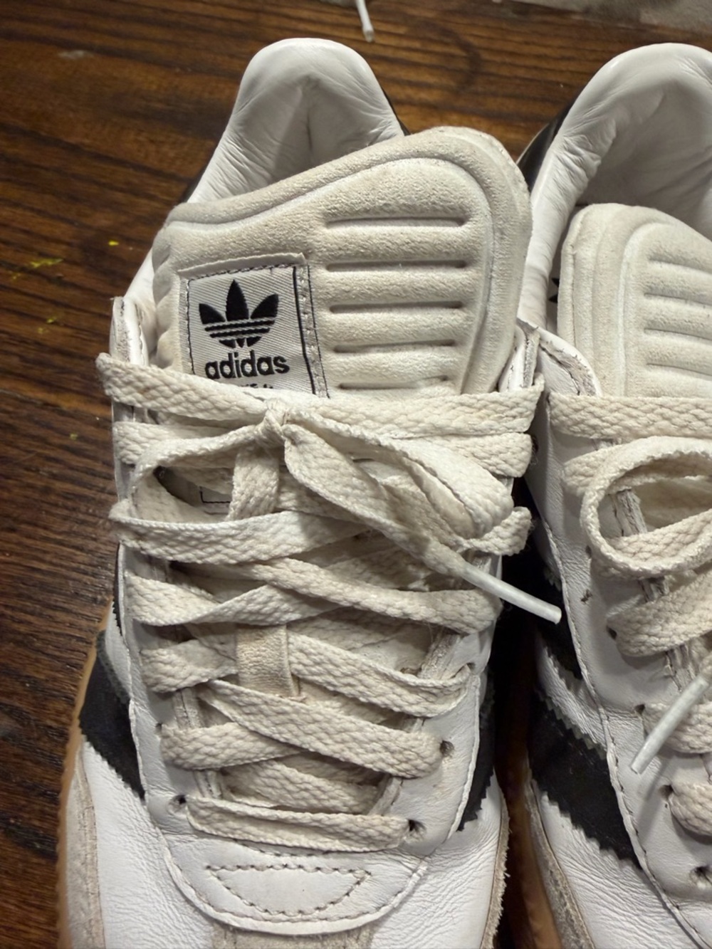 adidas White, Black & Gum Retro Trainer Sneakers - Picture 11 of 14